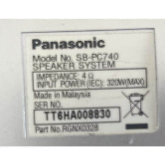 Panasonic SB-PC740 Center Speaker & 2 SB-FS741 Front Speakers Surround Theater - Picture 4 of 4